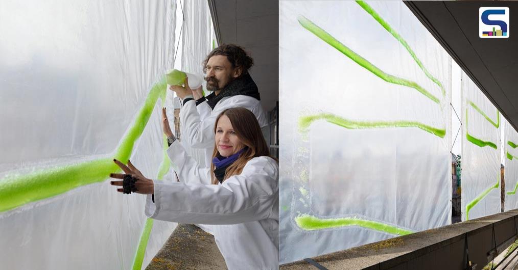 A London-based architectural and urban design firm ecoLogicStudio, in collaboration with European climate innovation has designed a Bio-digital Urban curtain-aka Photo.Synth.Etica to purify the polluted air around us.