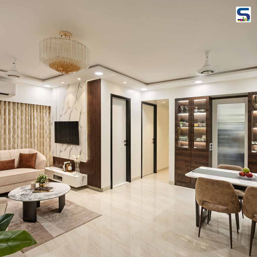 The Timeless White Boasts The Interiors of This 2BHK Home Designed by The 7th Corner Interior Designs | Mumbai