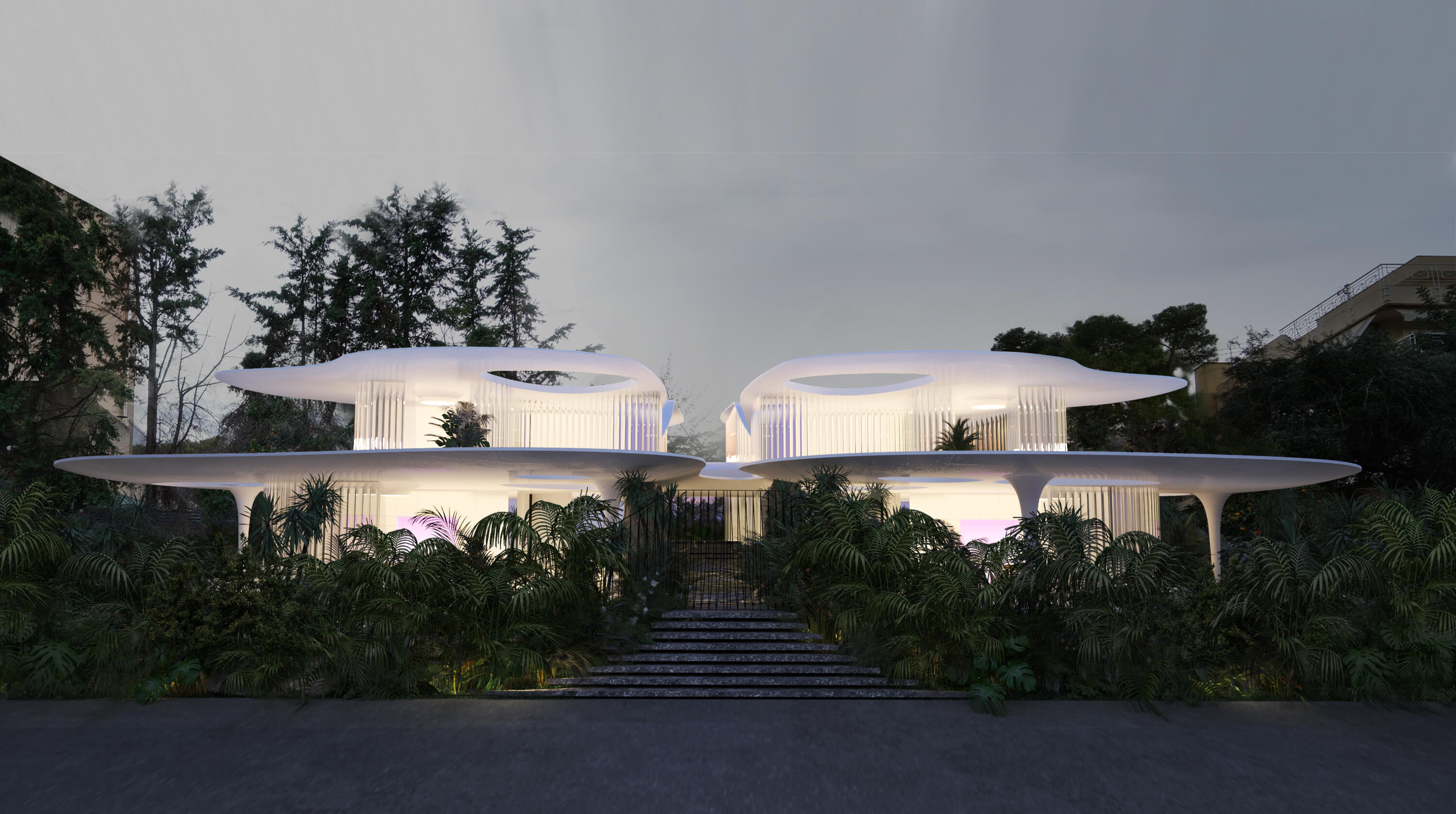 Open Terraces Designs Butterfly Shaped Residence Designed By 314 