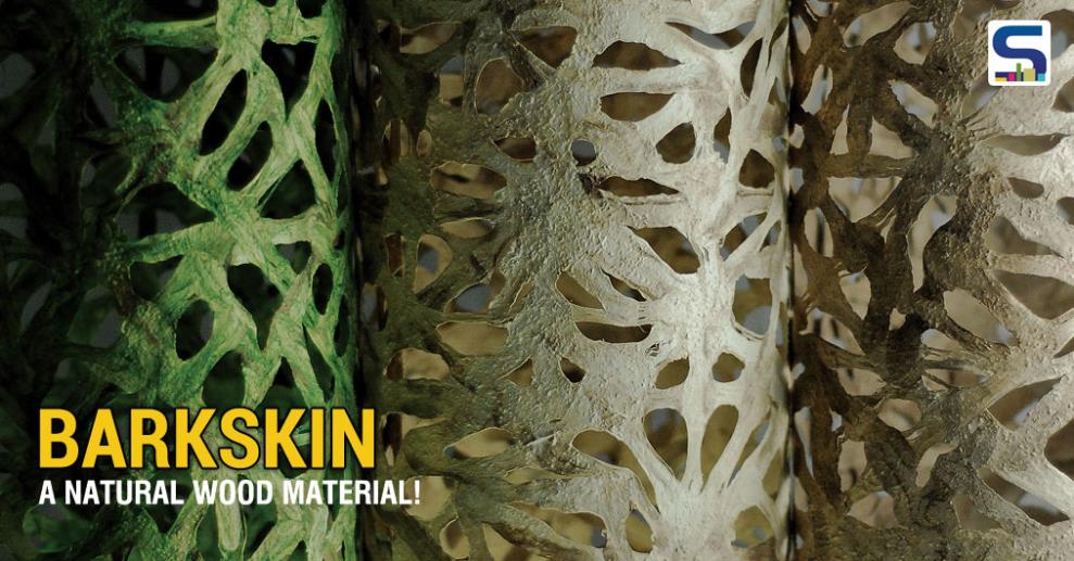 BARKSKIN™ is a hand-made natural bark material. No two are alike. BARKSKIN™ can be hung by the sheet or cut into squares and Installed in a tile pattern. If you decide to hang squares of this material, shuffle your cuts to vary the shading.