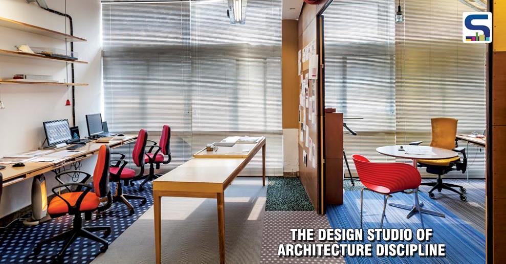 Located across the road from the IIT Campus, in the young, bustling SDA market is the Architecture Discipline Studio. The popular, centrally located Barista market node was consciously chosen to expose architects at large, by extending recreational activities beyond the limited office space.