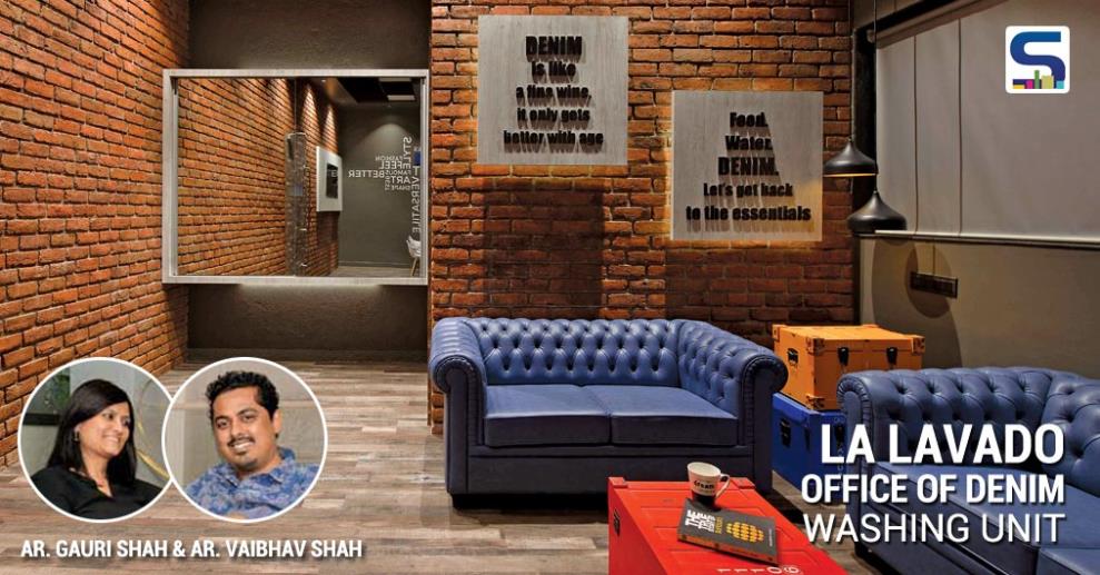 The crafting of this office space for a Denim washing unit in Mumbai works on the Industrial style of Interior designing. Unconcealed, bare, exposed, obvious materials define this style.