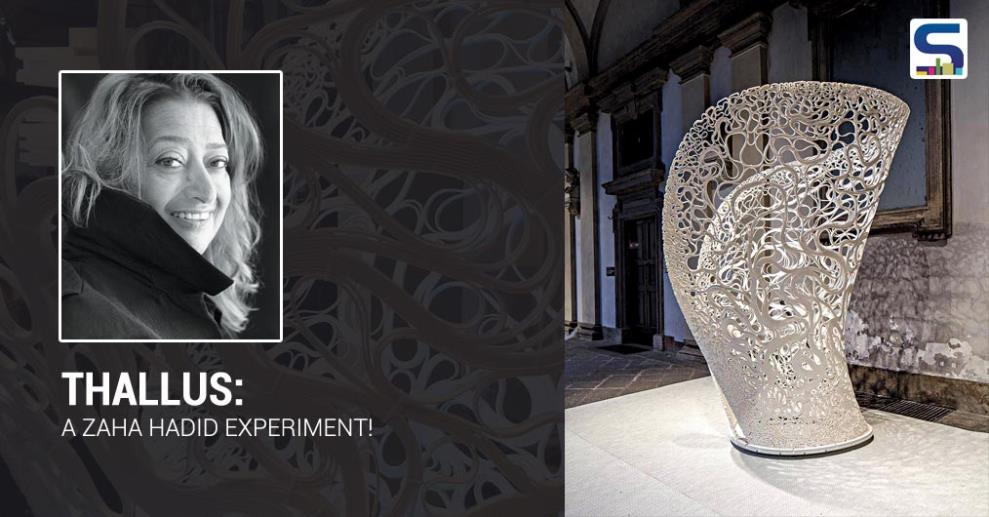 “Thallus” means “unending plant” in Greek and is another reminder of Hadid’s never-ending creativity in the form of 7 km long installation, a looped chair. Created using hotwire cutting technology, the structure was released by Zaha Hadid’s Architectural research group.