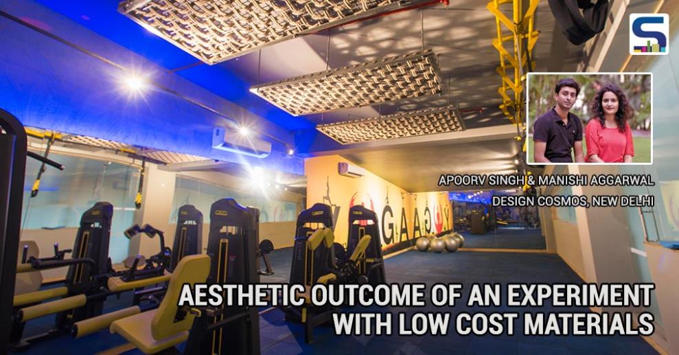 This gym is part of a club facility for a housing colony in Gurugram. Their client wanted a very economic and fast execution of this space. The designers took this up as an opportunity to introduce some low-cost materials that are in no way low on aesthetic appeal and functionality!