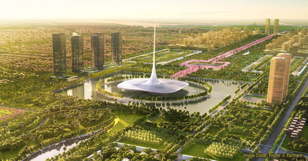The new administrative state capital of Andhra Pradesh- Amaravati- is set to rise as a sustainable smart city by Foster + Partners