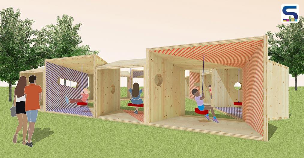 Winner of 2019 city of dreams competition by AIA New York, “Salvage Swings” is a fun and attractive pavilion designed by Somewhere Studio, which is led by Jessica Colangelo and Charles Sharpless.