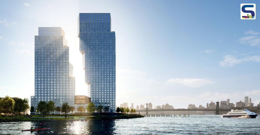 OMA, led by the firm partner Jason Long, has constructed two distinctive looking residential towers at Greenpoint Landing in Brooklyn, New York.