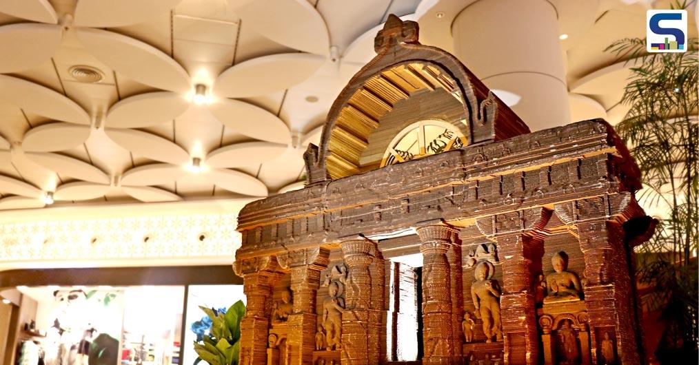 The artwork titled Preserve the Pride, by Bandana Jain, derives its inspiration from the doorway of a Buddhist shrine at Ajanta cave, a designated UNESCO heritage site and the pride of Maharashtra.