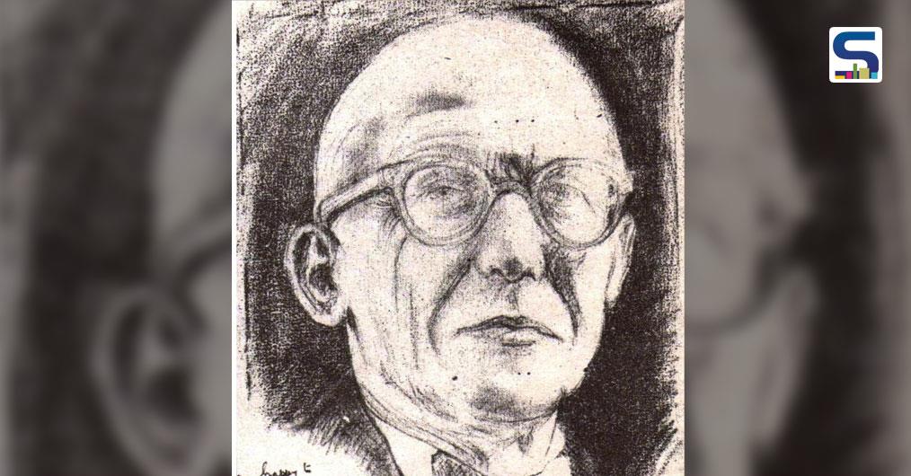 A hand sketch of Ar Le Corbusier by Prof SS Bhatti