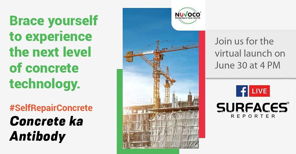Surfaces Reporter magazine launches Nuvoco Contreto self-repair concrete - concrete ka antibody