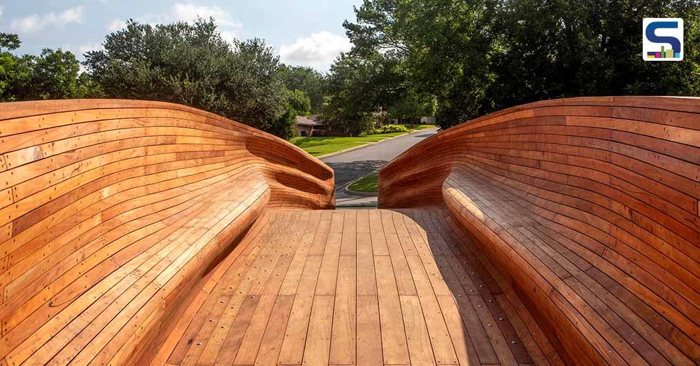 Drift: A 62-foot-long Timber and Steel Pedestrian Bridge Designed by Volkan Alkanoglu | United States