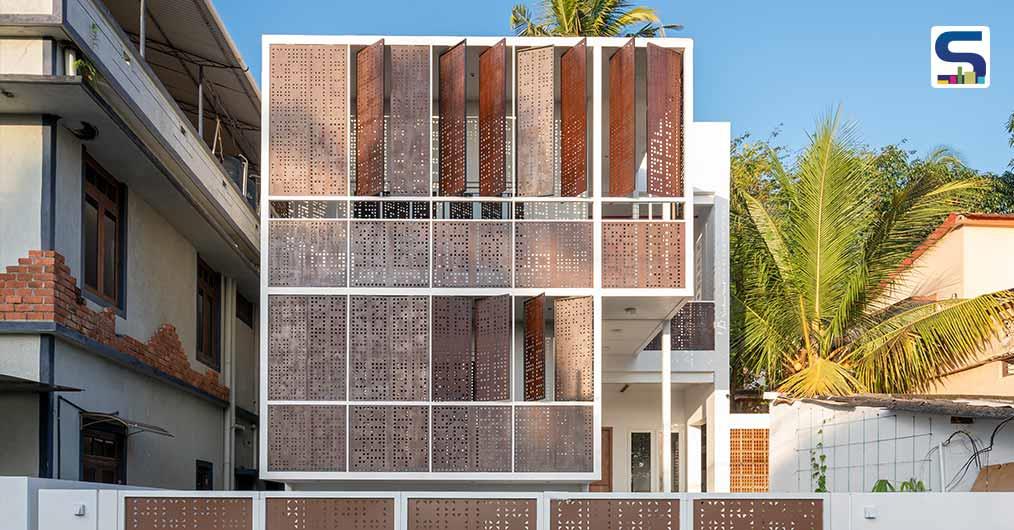 Graceful Porous Corten Steel Screen Wraps This Residence in Trivandrum | Ego Design Studio
