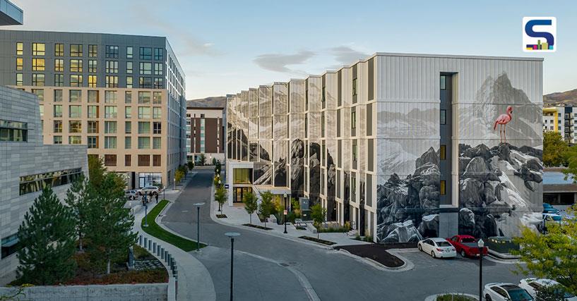 Hand-Painted Mural Adorns The Rear Façade of This Sustainable Mixed-Use Building in Salt Lake City, USA | Mya and The Shop SLC