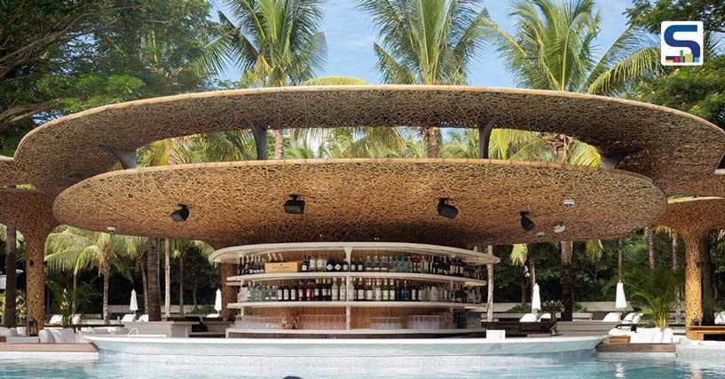 Five Bamboo Tree Canopies Wrap This Resort Beach Club in China | Various Associates