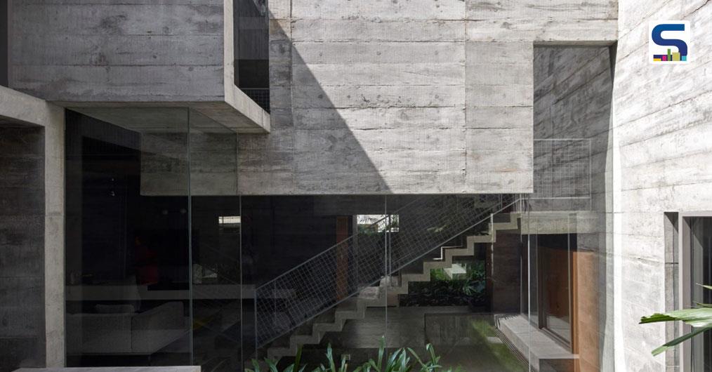 Inside Matharoo Associates Stunning Folded Concrete Home in Chennai | Cut Bend Fold Play