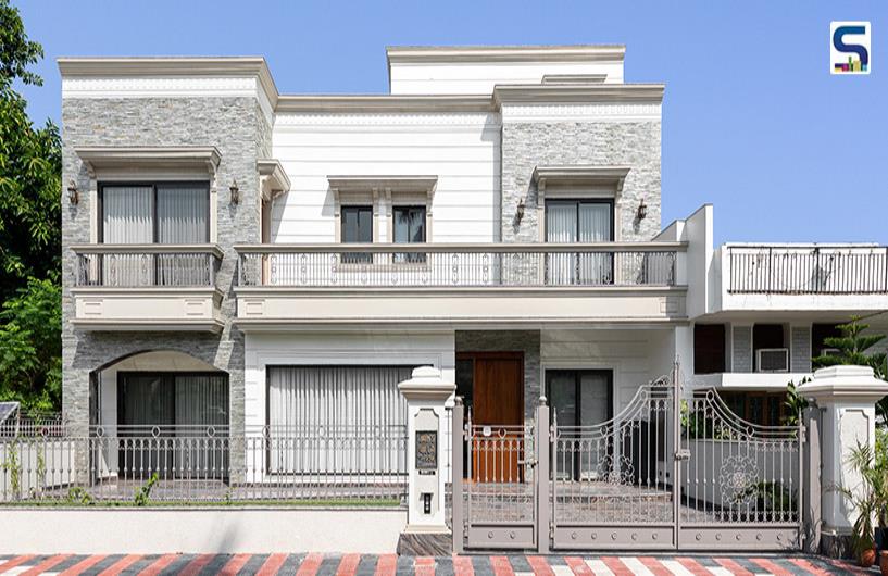 English Classical Facade in Punjab Residence Designed by Diggvijay Rajdev Architect | Chandigarh