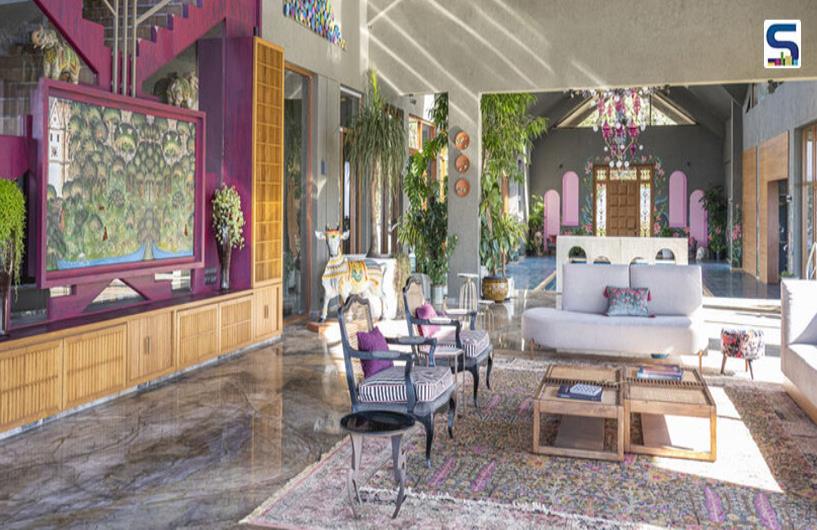 Elegant Lakeside Home in Maharashtra Showcasing Vibrant Design, a 65 ft Pool, and Natural Materials | Design HEX