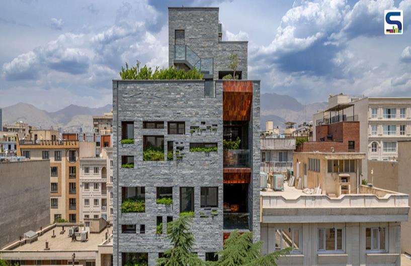Innovative Use of Recycled Stones and Copper-Colored Bricks  in This Tehran Building by Hooba Design Group