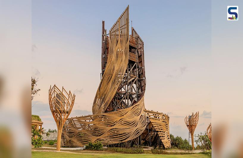 Rattan and Ironwood Define Arthur Mamou-Manis 30-Meter Tri Hita Karana Tower in Bali