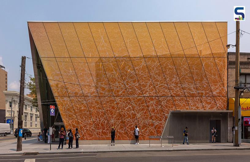 Vibrant Fritted Glass Facade Characterizes Snøhettas Far Rockaway Library