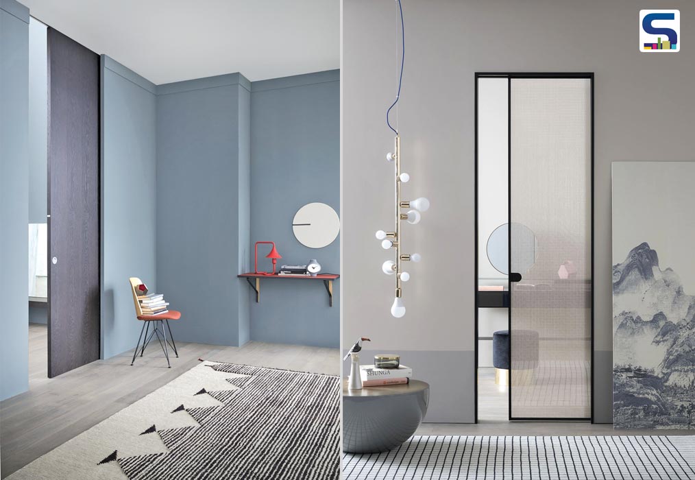 Filo55: Door with wood jamb and trim