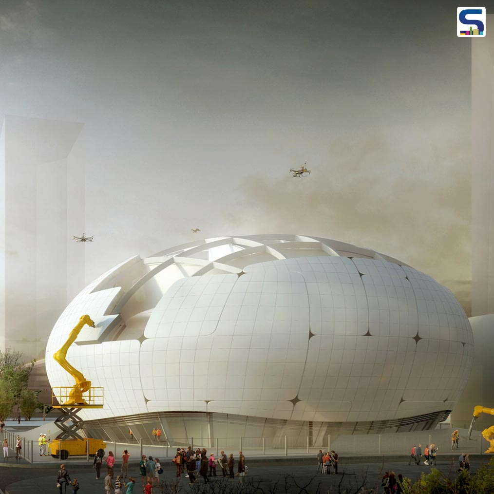 Melike Altinisik Architects (MAA), who are planning to build a Robot Science Museum in Seoul, have recently revealed their strategy to build the museum using robotic construction techniques and drones.