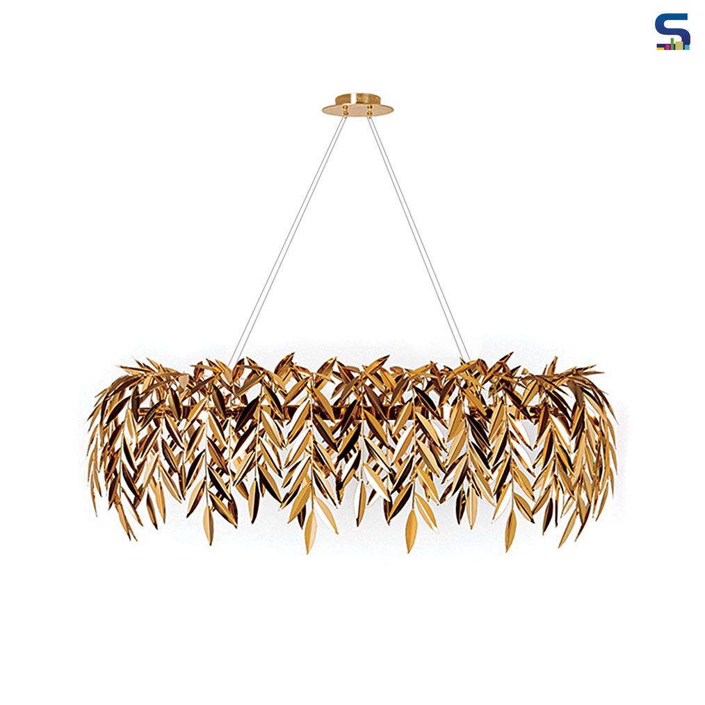 Luxuriant Lighting Pieces Made with Handcrafted Brass Leaves