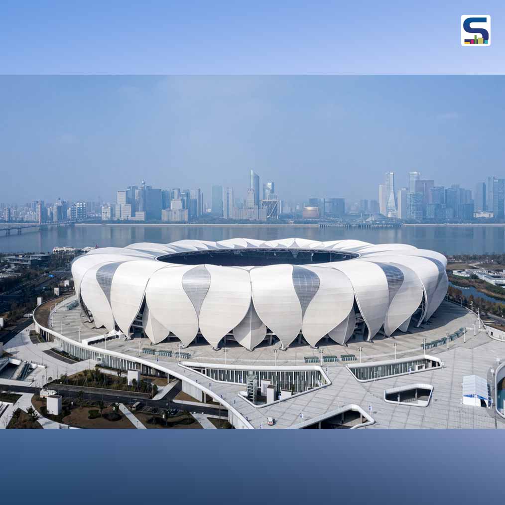67% less Steel used in lotus inspired Hangzhou Olympic Stadium