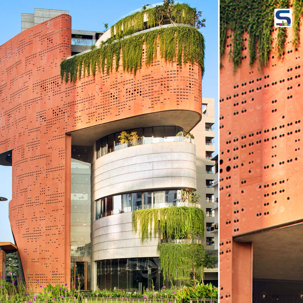 Stone Jali, Column-Free Floors and Hybrid Structure System Characterize Sangini House | Surat