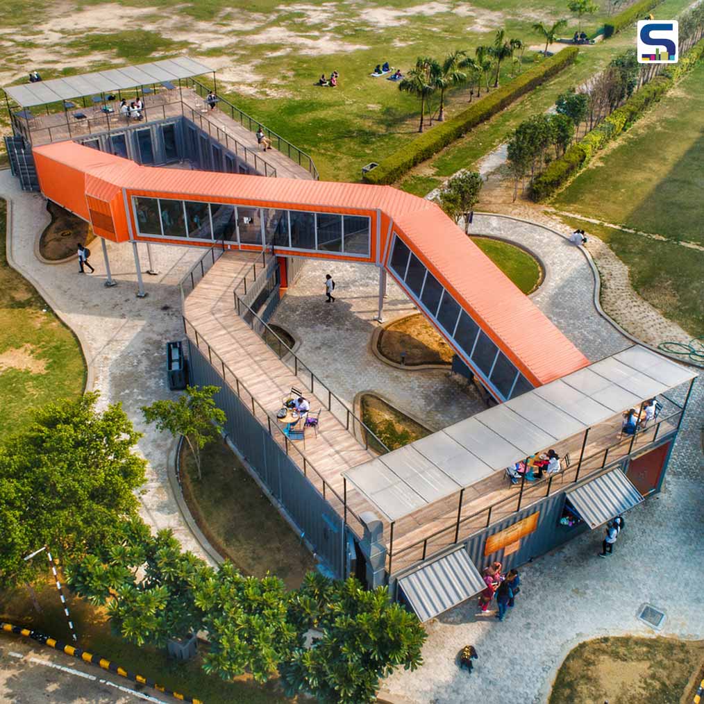 Rahul Jain Design Lab Designed Infinity-Shaped Cafe by Using Recycled Shipping Containers