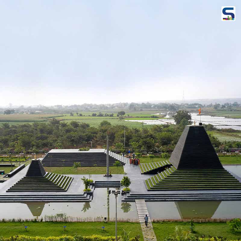 Sameep Padora & Associates Used Black Limestone in the Construction of the Stepped Temple in Andhra Pradesh
