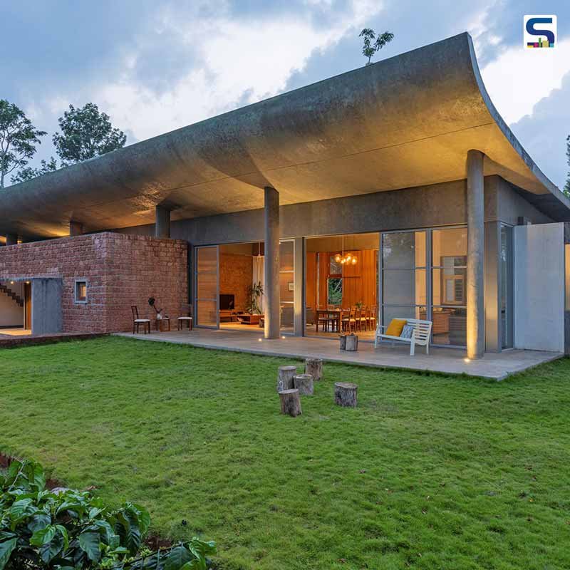 This Laterite Stone House in Karnataka Highlights A Trough Like Roof | Ovoid House | Greyscale Design Studio