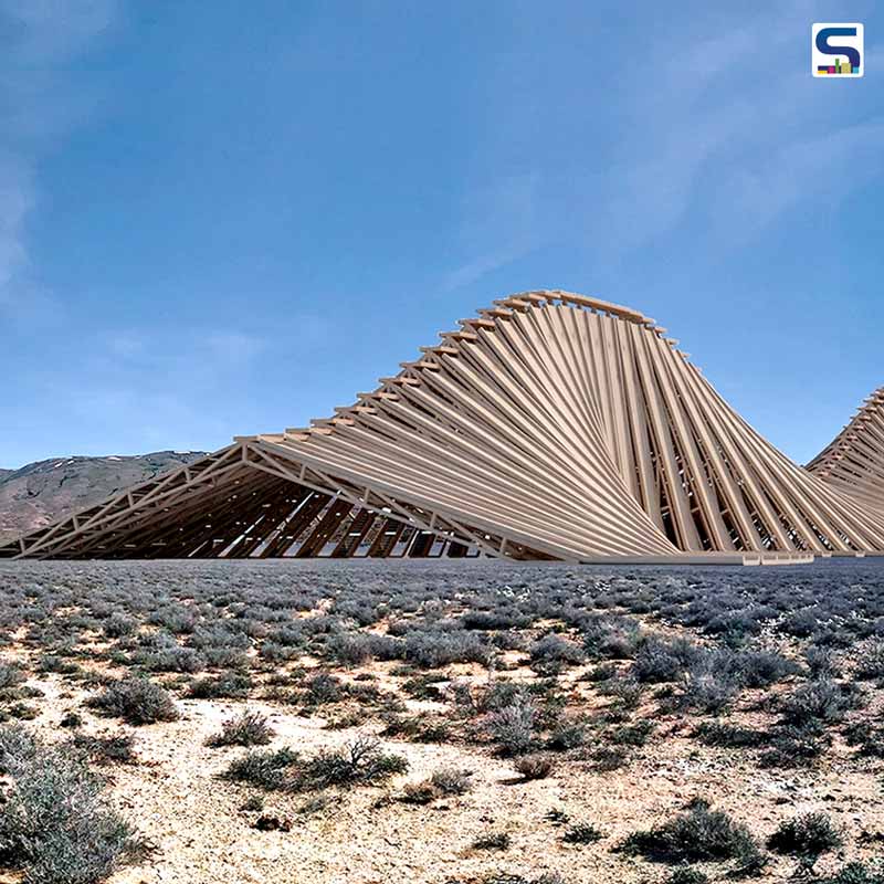 This Wavy Solar Mountain by Nuru Karim Provides 300 MWH Of Renewable Energy Per Year at Burning Man | Nevada