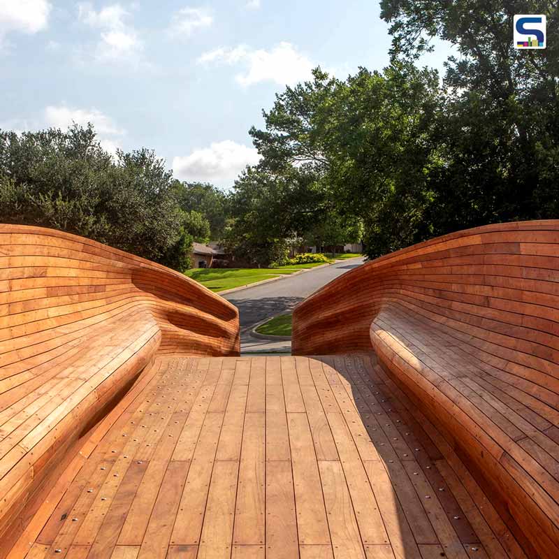Drift: A 62-foot-long Timber and Steel Pedestrian Bridge Designed by Volkan Alkanoglu | United States