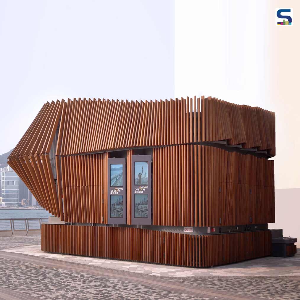 The Timber Facade of This Robotic Harbour Kiosk in Hong Kong Opens and Close In Response To the Changing Daylight | LAAB Architects | WAF Shortlisted Project