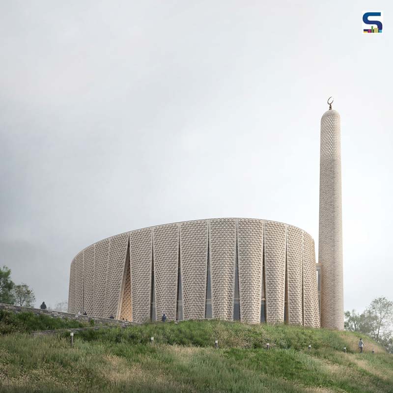 Fascinating Elliptical Brick Mosque Envisioned by Luca Poian Forms | Brick Veil | England