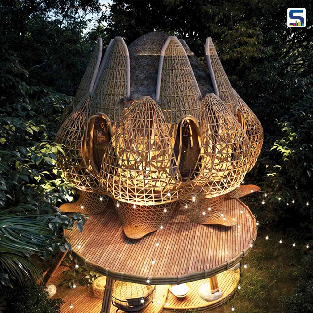 Thilina Liyanage Designs A Cluster of Lotus-Shaped Interwoven Bamboo Villas | Sri Lanka