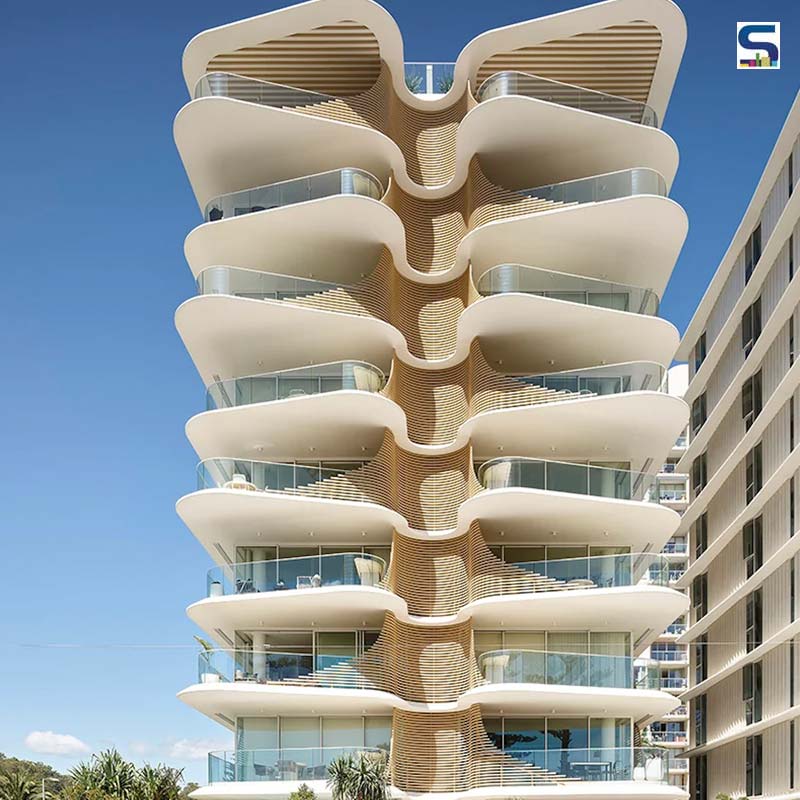A Series of Overlapping Waving Slabs Wraps The Mixed-Use Residential Building by Koichi Takada Architects in Australia | Norfolk