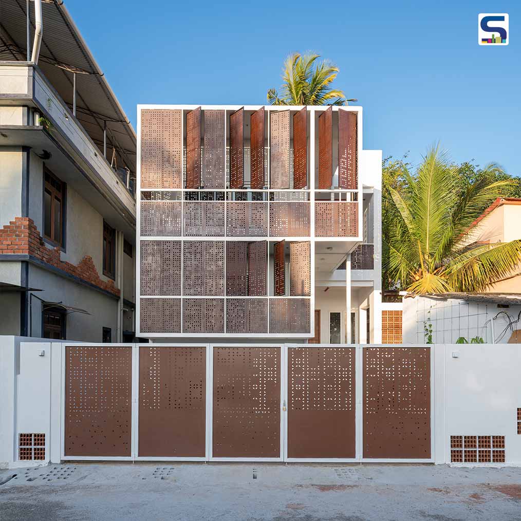 Graceful Porous Corten Steel Screen Wraps This Residence in Trivandrum | Ego Design Studio