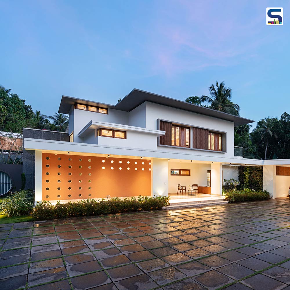 A Spectacular House Of Lines And Circles Featuring Courtyards and Swimming Pool | Kerala | Cognition Design Studio