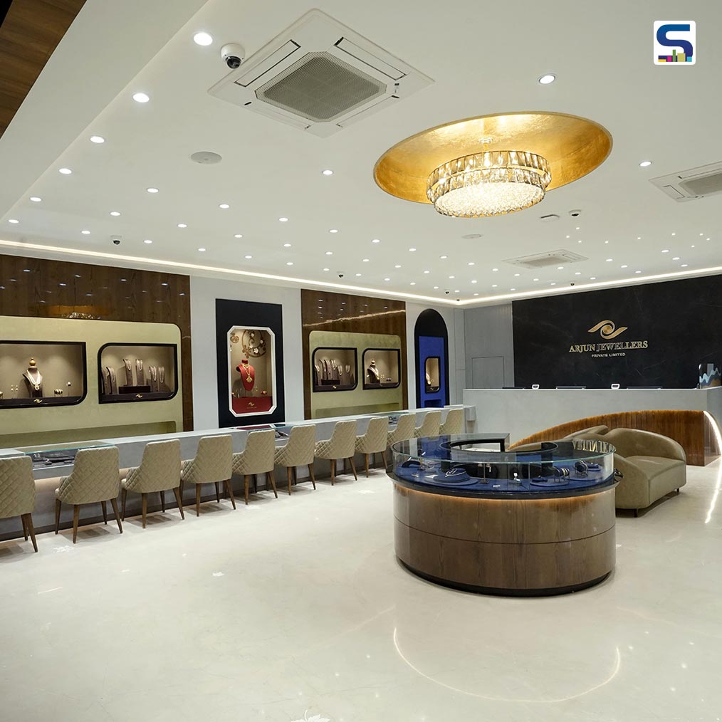 Indo-Roman Theme Informs The Design of This Jewellery Showroom in Gujarat | JNS Design