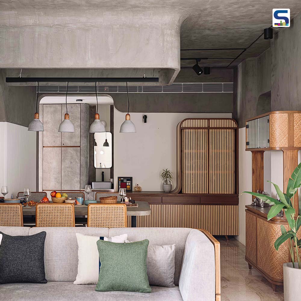 Curves, Concrete and Lines Help Shape The Aesthetics of This 4BHK Apartment in Gujarat | Jetsons