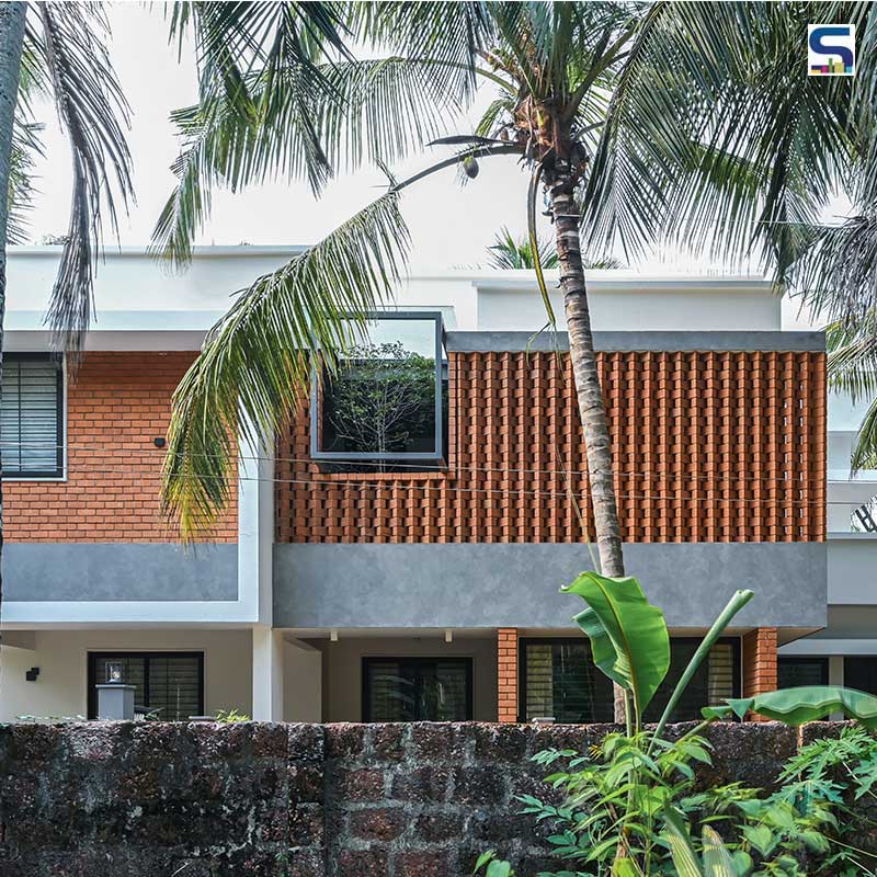 Striking Brick Screen Wraps The Facade of This Kerala Home By HONEYCOMB architects