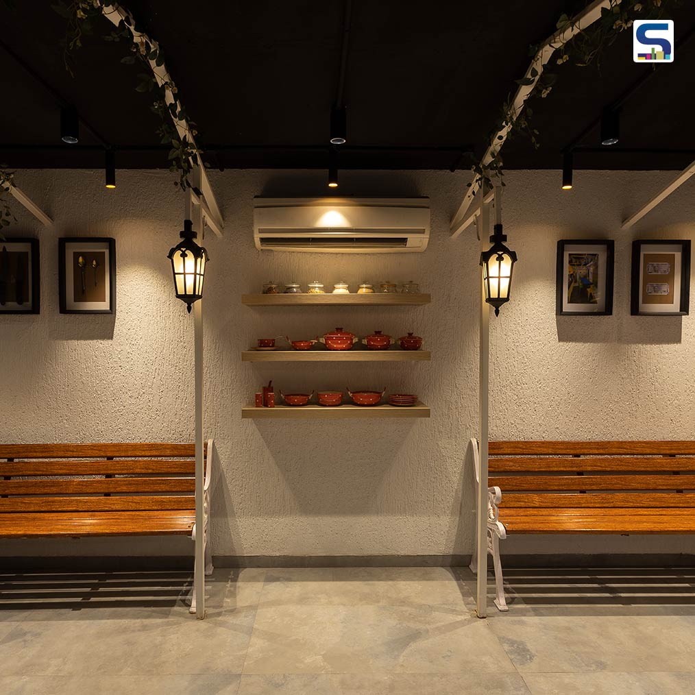 Street Lamps, Warm Lighting, Outdoor Benches, and Vintage Charm Bring New Life to This Navi Mumbai Hotspot | Gautam Shewa Architects