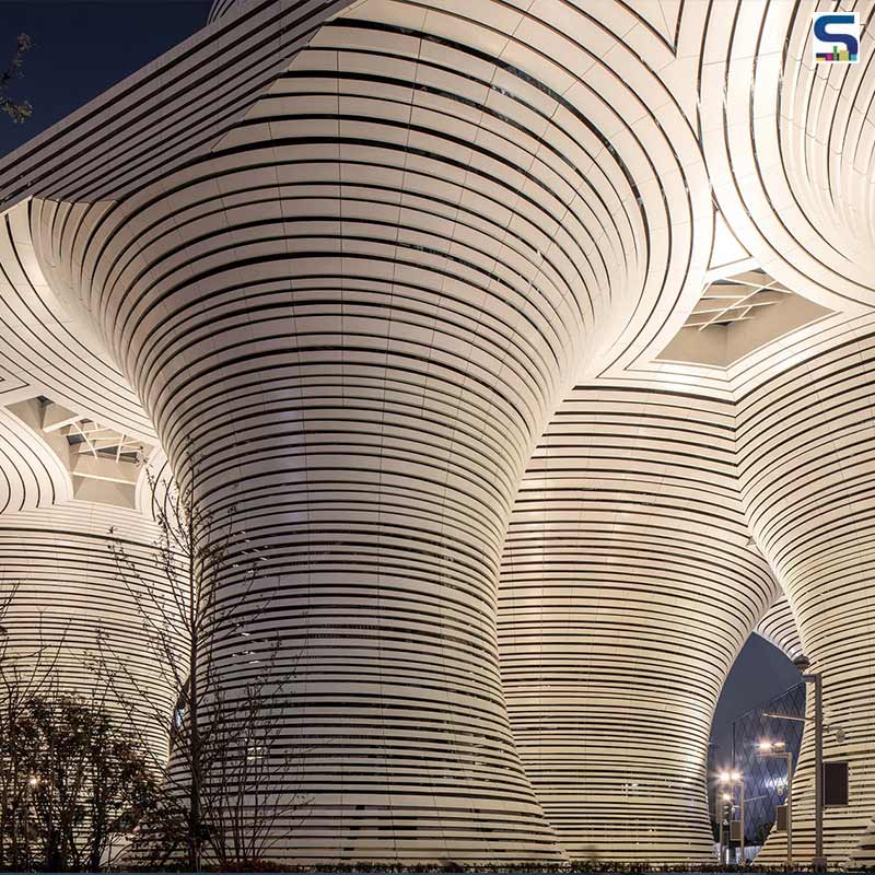 Futuristic Facade Designed with Metal Louvres For This Automated Car Park |China | Daniel Statham Studio