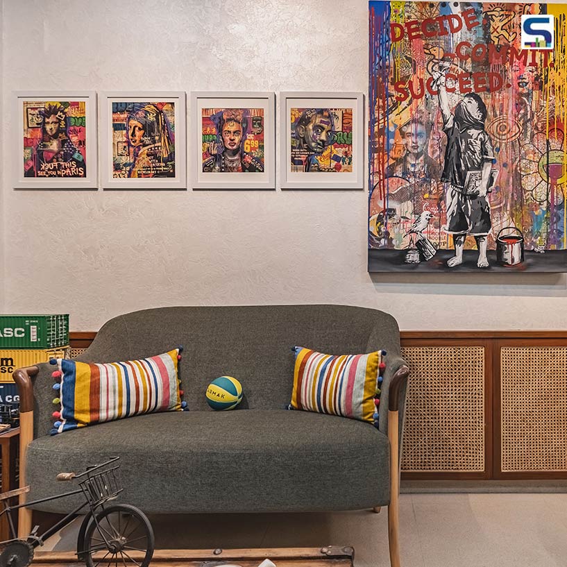 A Workspace Transformed with Vibrant Artworks, Abundant Light, Suspended Elegance, and Playful LEGO Touches | South Bombay | Naksh Design Studio