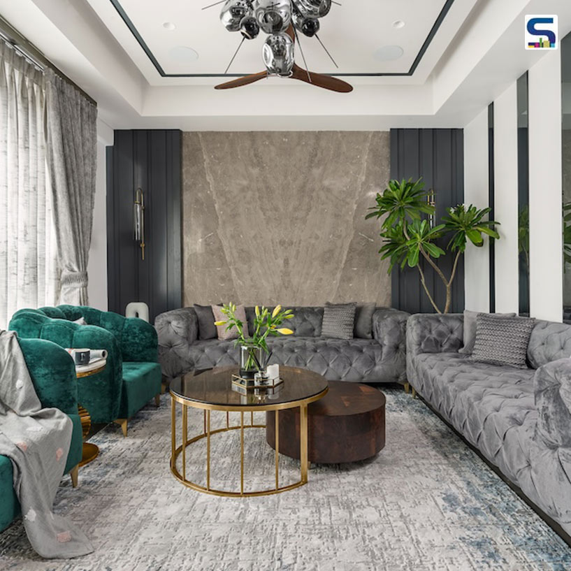 A Home in Noida Integrates Elegance with Practicality through Dynamic Color and Furniture Choices | Storey Tellers Design Studio