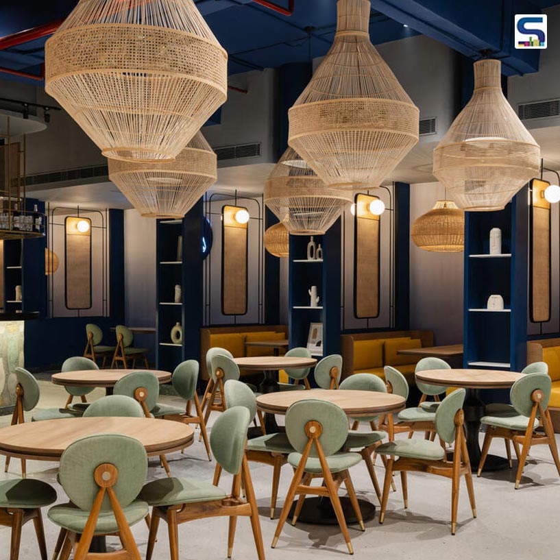 Timeless Fusion of Terrazzo, Wicker, and Modern Trends at This Restaurant in Faridabad Mall | The Melange Studio