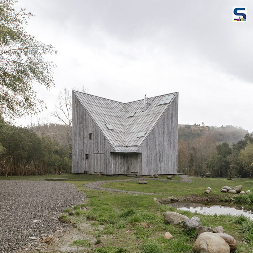 Folding Monolith Facade of A Shared Home in Chile Made with Raw Timber Slats | Iván Bravo