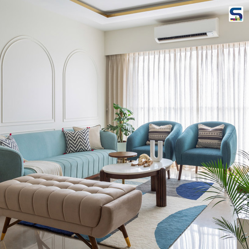 White, Beige, and Pops of Color in this 3BHK Mumbai Home by P&T Design Studio